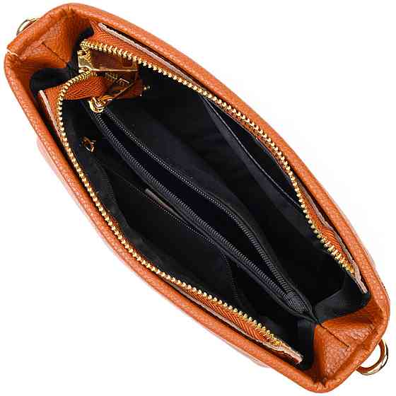 Красивая небольшая сумка на плечо из натуральной кожи 22139 Vintage Рыжая Киев