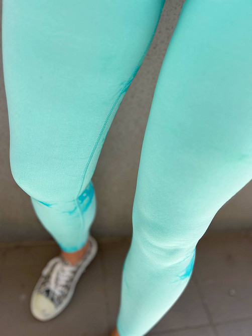 Лосины женскиеLADY HUREM 18160 мраморные пуш-ап широкий пояс утягивающие бирюзовые, бірюзовий, S-M Киев - изображение 14