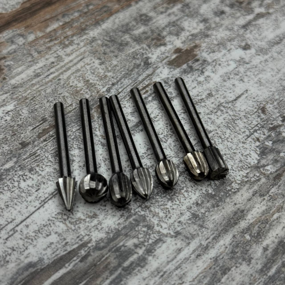 Набор борфрез по дереву 20шт HSS сталь, хвостовик 3мм для гравера и мини дрели Киев - изображение 3