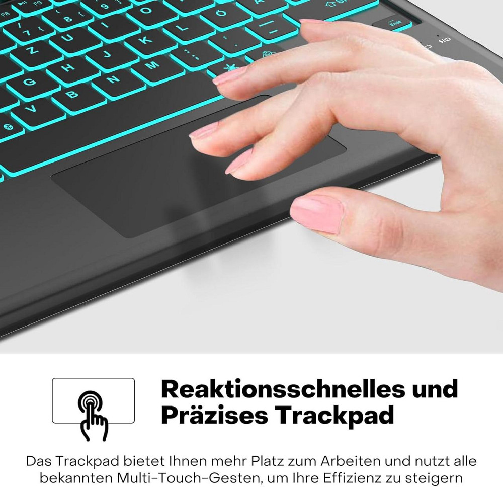 Магнитный чехол-книга с клавиатурой для Samsung Galaxy Tab S7 FE/S7+/S8+ 12.4