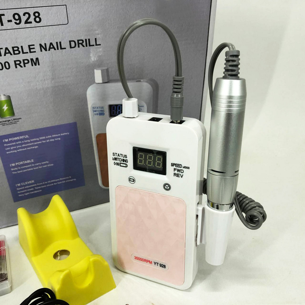 Фрезер для маникюра и коррекции ногтей Nail Drill YT-928 белый, Маникюрный фрезер с подсветкой UG-37 Львов - изображение 9