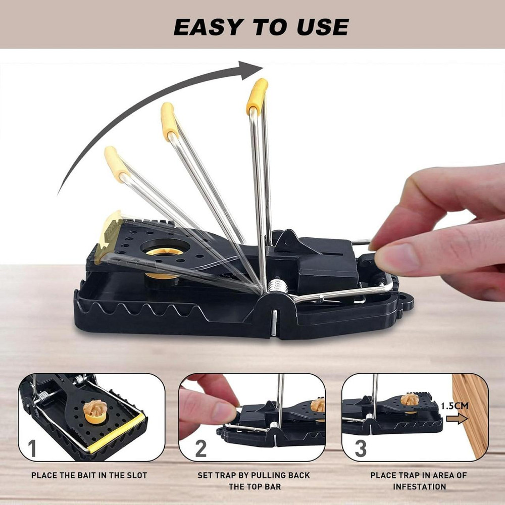 Пастка для щурів WCT-3 чорний 6 шт багаторазова ABS+PC високочутлива 15–25 г без токсинів для дому і вулиці клейова пастка Київ - фото 2