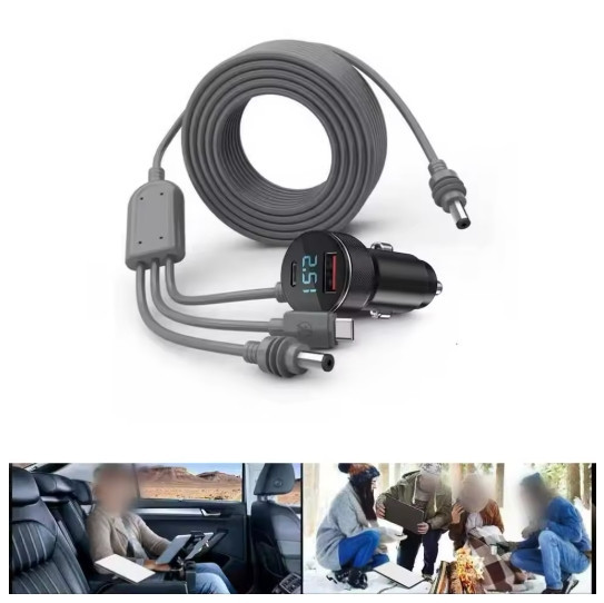 Кабель живлення 3м для Starlink Mini 3 в 1 з цифровим дисплеєм для систем 12-48 В (Сірий) Київ - фото 4