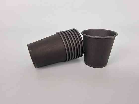 Бумажные одноразовые стаканы 110 мл "ЧЕРНЫЙ" (50 шт) Харьков