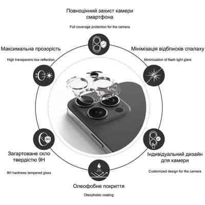 Стекло защитное Drobak 3D Apple iPhone 17 Pro Max camera (333366) Винница