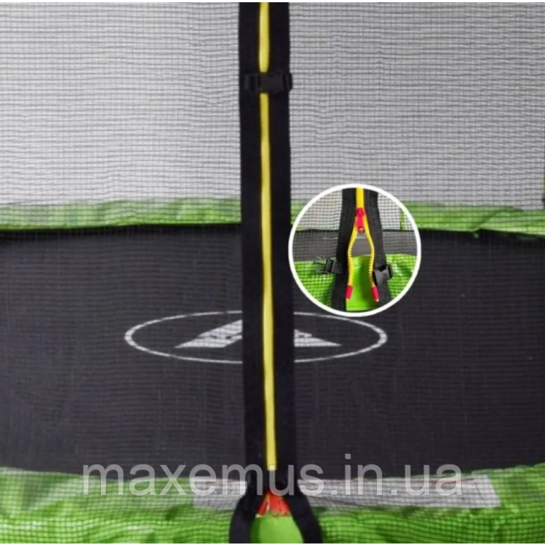 Батут детский с защитной сеткой 183 см батут Atleto с лестницей для детей и взрослых зеленый Мостиська - фото 9