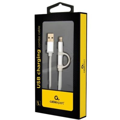 Дата кабель USB 2.0 AM to Lightning/Micro 1.0m Cablexpert (CC-USB2-AM8PmB-1M-SV) Вінниця - фото 2