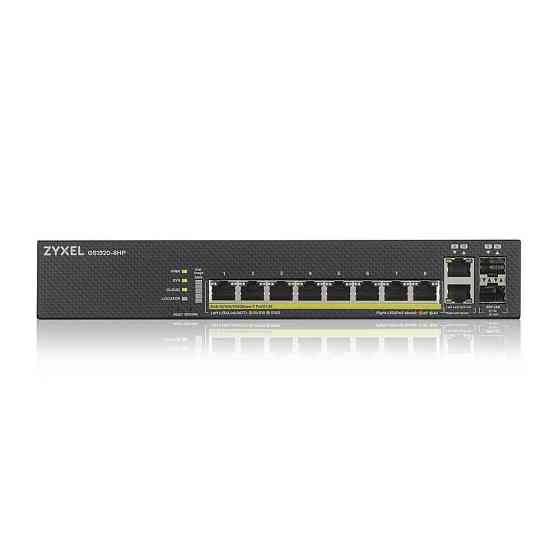 Комутатор ZYXEL GS1920-8HPV2 (GS1920-8HPV2-EU0101F) (8xGE PoE+, 2xGE/SFP, Max PoE 130W, Smart, NebulaFlex) Так Харків