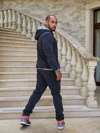 Чоловічий теплий костюм-двійка: кофта та штани тринитка на флісі Антрацит, 64 Одеса