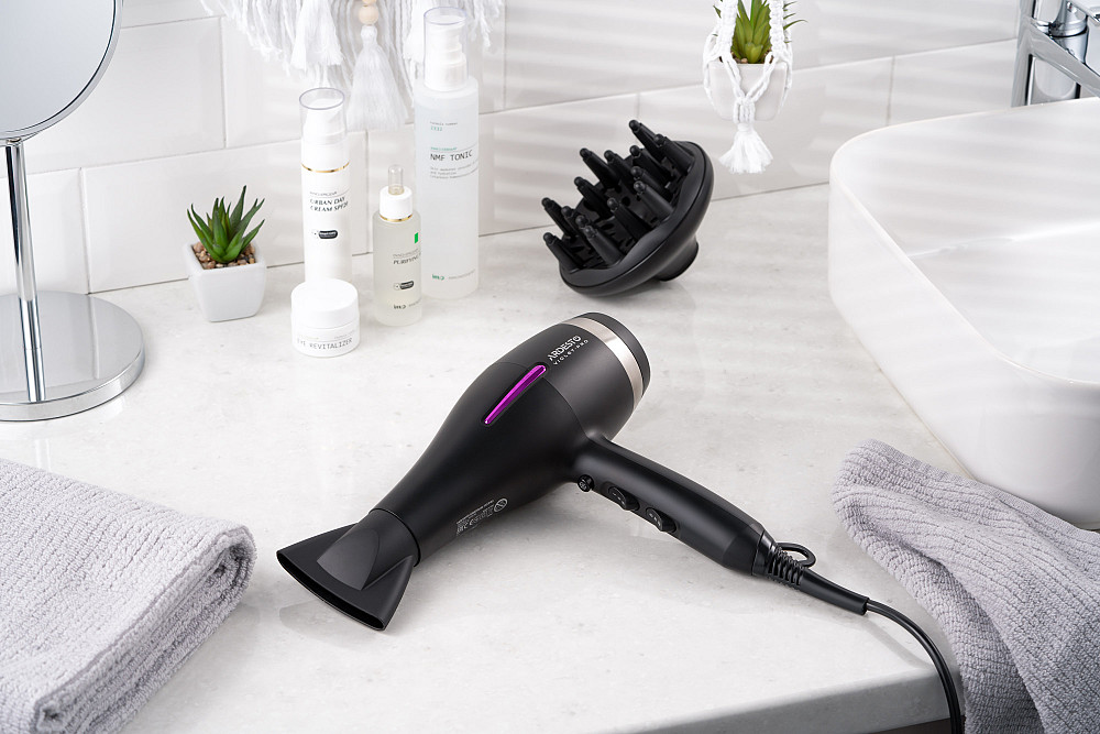 Фен ARDESTO Violet PRO HD-Y223PRO, 1850-2200Вт, 2 швидкості , 3 темп.режими, дифузор, чорний Київ - фото 3