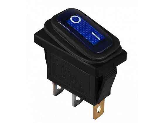 Перемикач 1 клав. вологозах. синій з підсвічуванням KCD3-101NW BL/B 220V ТМ АСКО Київ