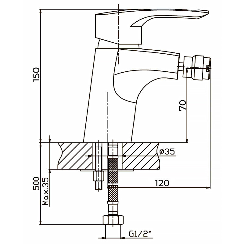 Змішувач для біде (гігієнічний душ) Haiba HANSBERG 002 латунь (HB0173) Чернівці - фото 2
