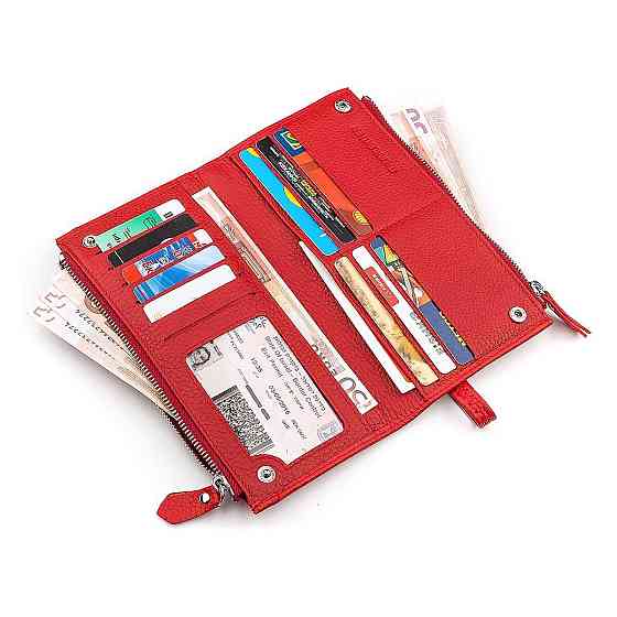 Кошелек женский ST Leather 18381 (ST420) многофункциональный Красный Киев