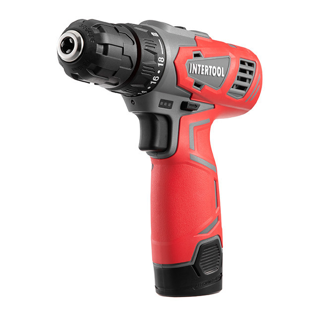 Дриль-шурупокрут акумуляторний 12 В, 30 Nm, 0-350/0-1300 об/хв., 0.8-10 мм, 1.5 Аг INTERTOOL DT-0310 Київ - фото 2