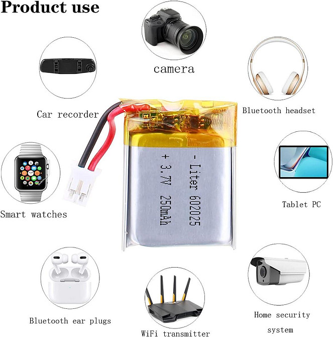 Аккумулятор 602025 3.7В 250мАч для GPS и моделей RC Киев - изображение 1