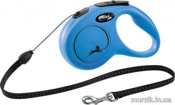 Повідець-рулетка Flexi New Classic М трос 5 м до 20 кг (Синій) Вінниця