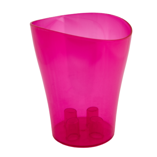 Вазон Ніка для орхідей 13*15,5см малиновий прозорий Алеана Житомир