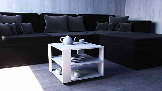 Стол журнальный Квант №4, Белый, 600/600/450 Львов