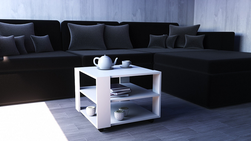 Стол журнальный Квант №4, Белый, 600/600/450 Львов - изображение 3