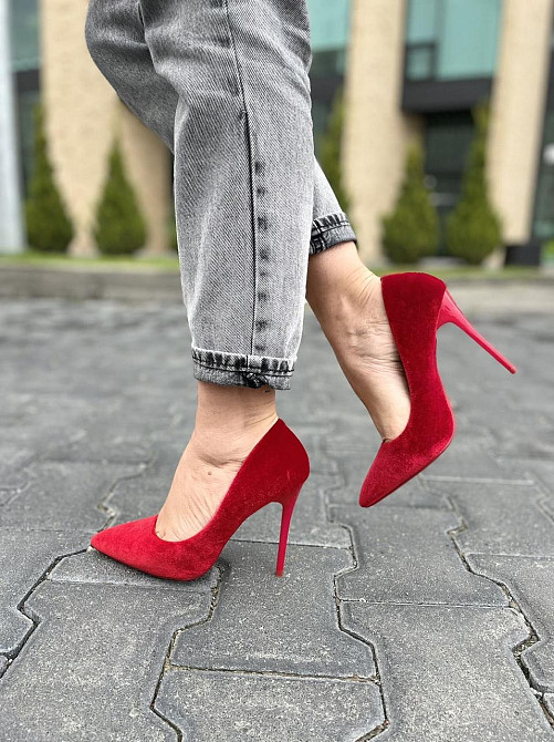 Comer Туфлі жіночі COMER червоні оксамит каблук 11см 35р.36р.38р. (1928) Коломыя - изображение 10