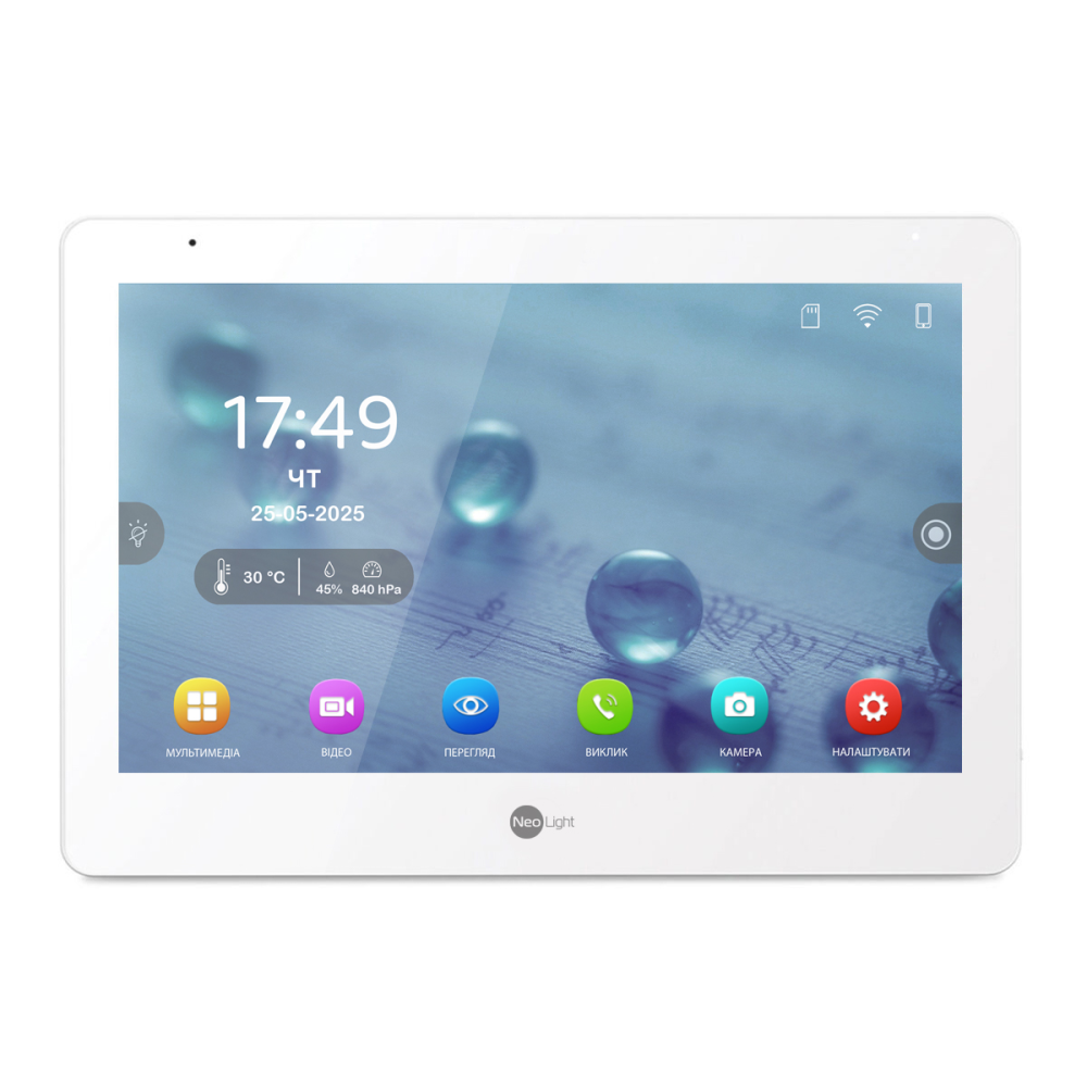 10-дюймовий сенсорний гібридний Full HD/IP відеодомофон із пам'яттю NeoLight MEZZO Hybrid Київ - фото 1