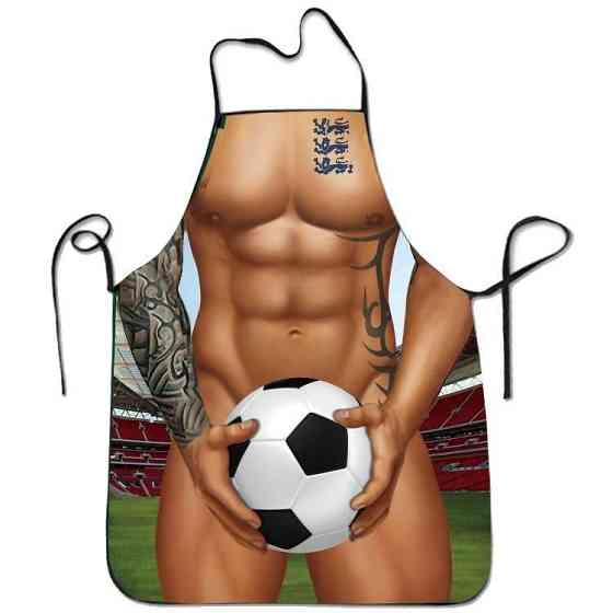 Фартух з приколом чоловічий футбольний з пресом і м’ячем подарунок Київ