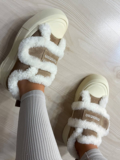 Кеди жіночі Hengji 15-3 з хутром та опушкою на липучці бежеві, 37, 23,5 см Київ - фото 7