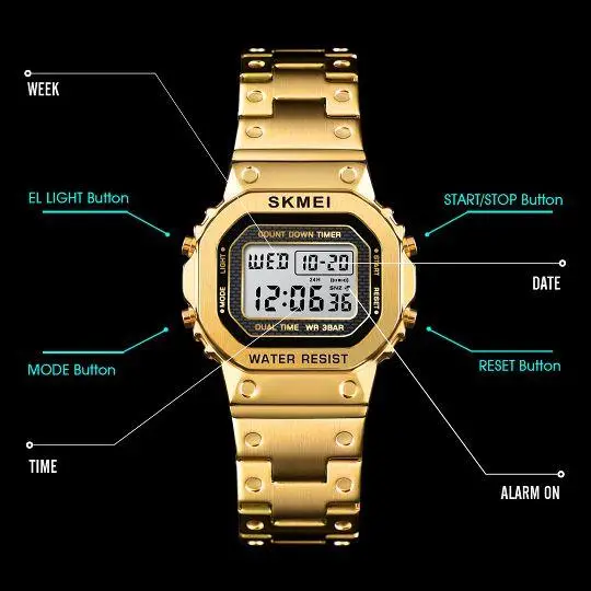 Женские спортивные часы Skmei 1433 Singapore Золотистый Киев