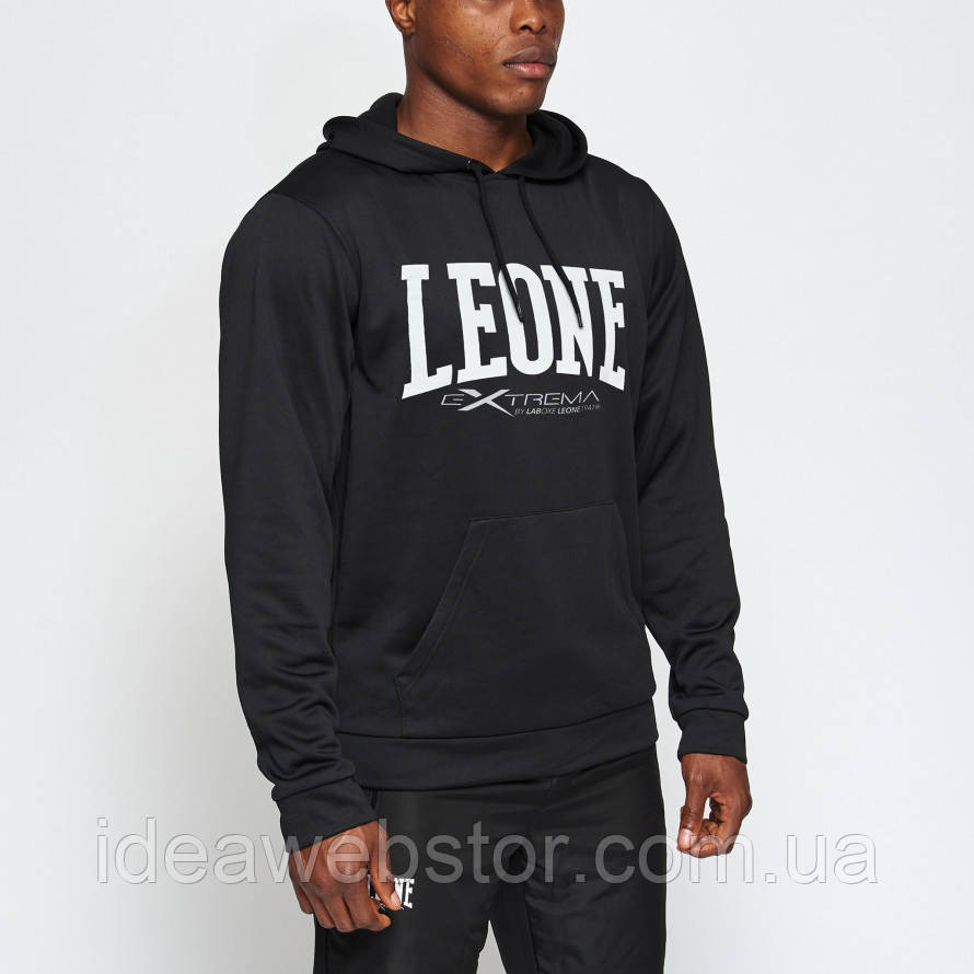 Толстовка чоловіча з капюшоном Leone Logo Black чорна спортивна кофта худі для тренувань фітнесу та повсякденного носіння M Київ - фото 7