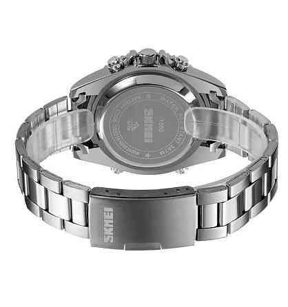 Чоловічий наручний годинник Skmei 1850 (Сріблясті з чорним циферблатом) Вінниця