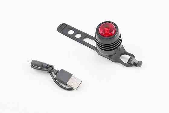 Ліхтар задній 1 діод 15 lumen, Li-ion 3.7V 220mAh зарядка від USB, вологозахисний, чорний Київ