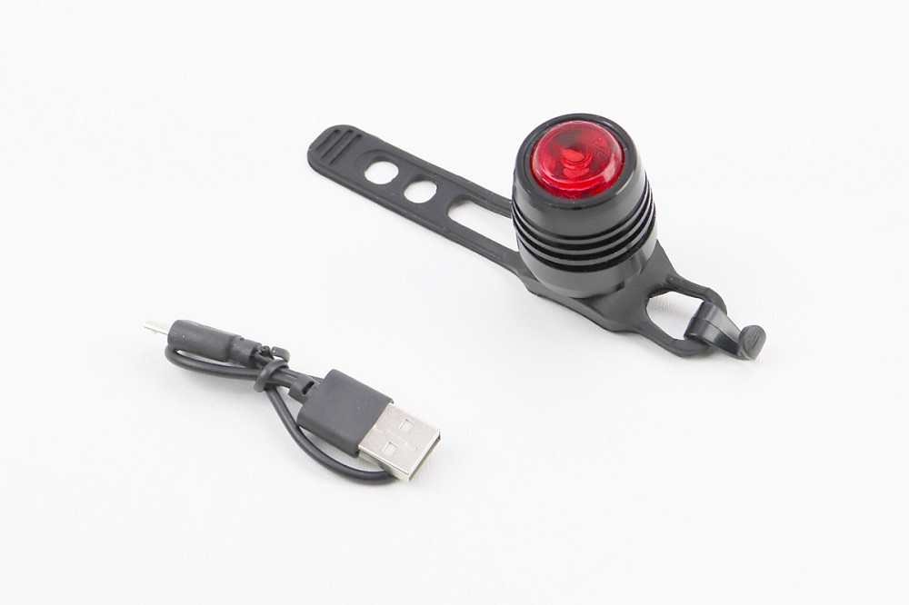 Ліхтар задній 1 діод 15 lumen, Li-ion 3.7V 220mAh зарядка від USB, вологозахисний, чорний Київ - фото 1