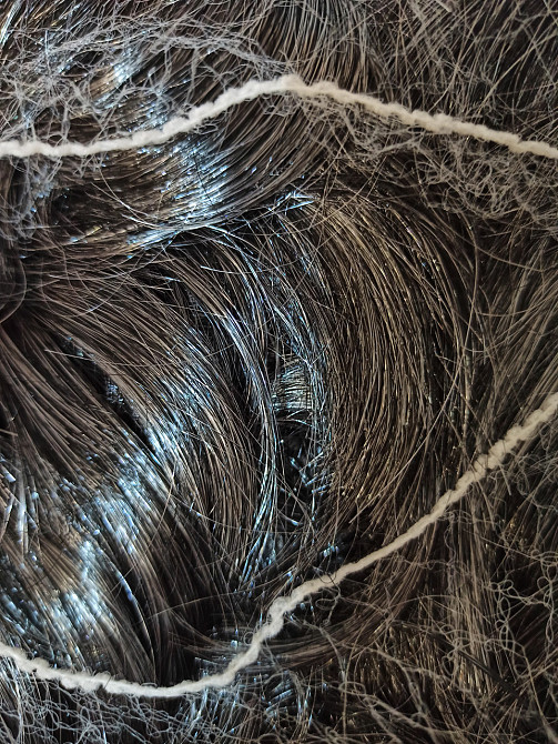 Перука на Хелловін чорне волосся з сивими пасмами оne size Київ - фото 5