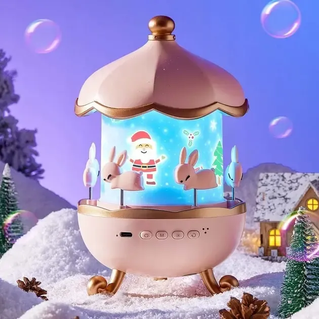 Детский ночник проектор звездного неба Bluetooth Fairy Tale E11 аккумуляторный светильник карусель 6 сменных картинок с LED подсветкой и музыкой Коломыя - изображение 2