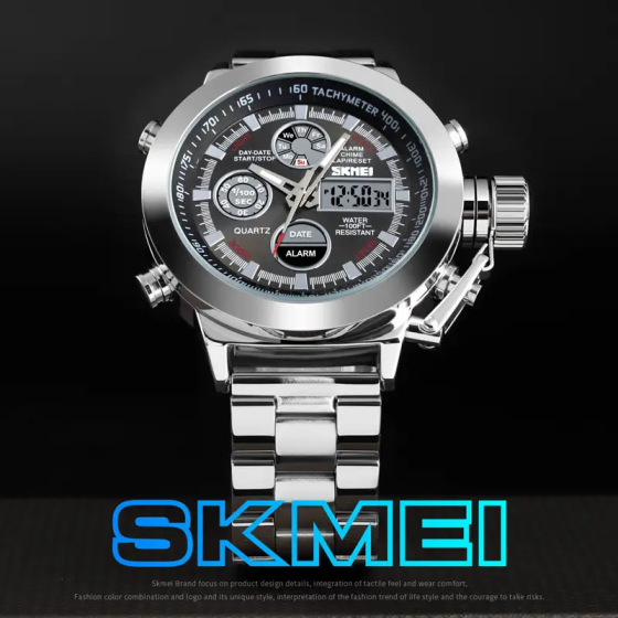 Мужские спортивные наручные часы Skmei 1515 Серебристый Винница