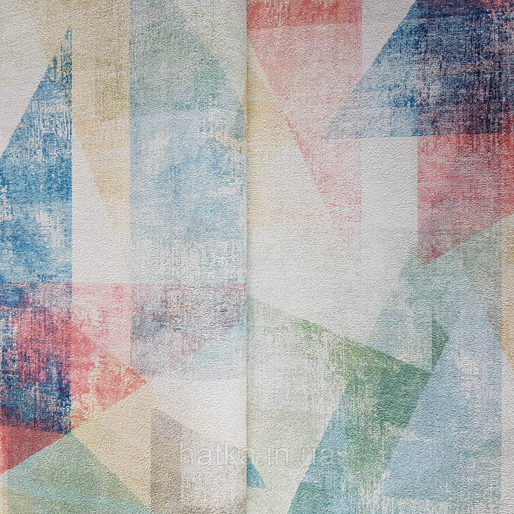 Шпалери вінілові на флізелін Rasch Linares 0.53х10 геометрія абстракція фігури червоні сині жовті 617979 Київ - фото 1