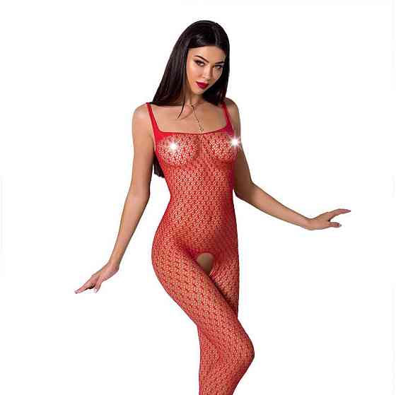 Бодістокінг Passion BS071 red, комбінезон на бретелях Sex Aura Київ