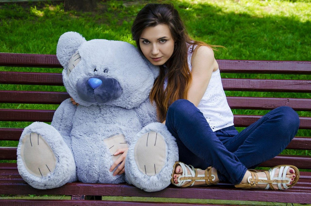 Плюшевий ведмедик М'яка іграшка Потап 90 см Сірий Тернопіль - фото 3