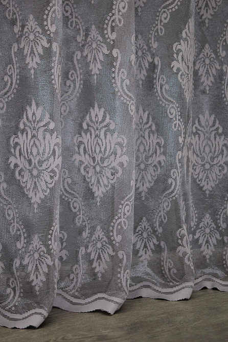 Тюль VR-Textil 1371т Корона Жакард Сірий 300х270 см (42-0110) Київ - фото 8