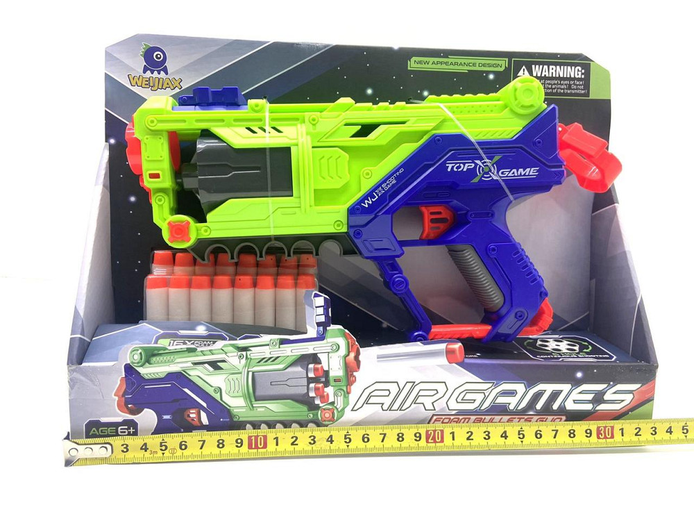 Пістолет іграшковий бластер 12 м'яких набоїв у коробці Вид 3 Зелений (JLX7267) Чернигов - изображение 5