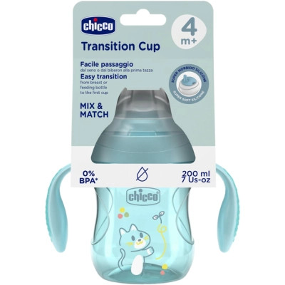 Поильник-непроливайка Chicco Transition Cup 200 мл. від 4 місяців (блакитна) (06911.25) Винница - изображение 2