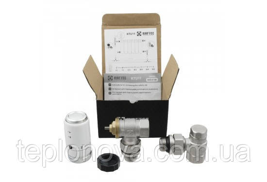 Комплект термостатичних клапанів кутовий Raftec KTU11 White Чернівці - фото 2