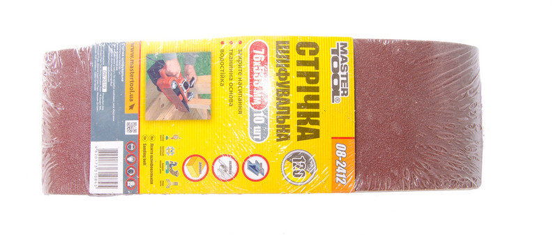 MASTERTOOL Стрічка шліфувальна MASTERTOOL зерно P120 76×533 мм 10 шт 08-2412 Киев - изображение 2