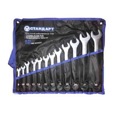 Ключ Стандарт ріжково-накидний 12 шт. (8-30 мм) у чохлі (NKK12STA-S) Вінниця