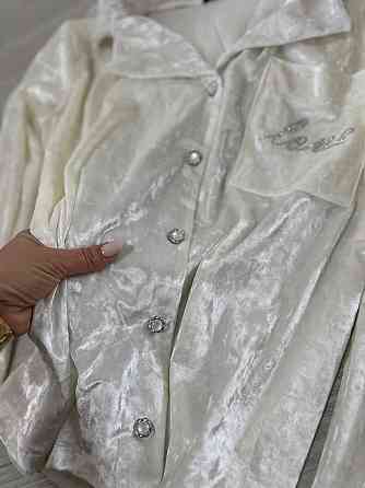 Женская домашняя повседневная пижама из мраморного велюра Молочный, 50/52 Одесса