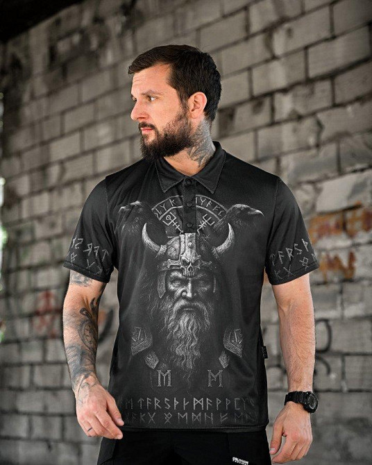 Милитари поло футболка  oblivion  Руни black  ПП4663 Одесса - изображение 2