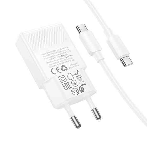 Сетевое зарядное устройство с кабелем HOCO N72 Speed single-port PD20W ultra-thin charger set(C to C)(EU) Одесса