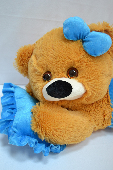 Алина Плюшевая мишка малышка 45 см медовая с голубым Киев - изображение 2