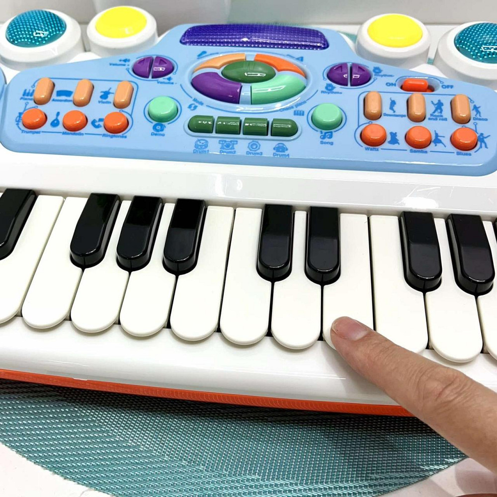 Синтезатор дитячий 24 клавіші музика світло запис 6 ритмів Блакитний (CY-6032B) Чернигов - изображение 5