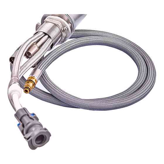 Кухонный смеситель Zerix LUX-024 с выдвижной лейкой, нержавеющая сталь, двойное подсоединение воды (ZX5555) Харьков